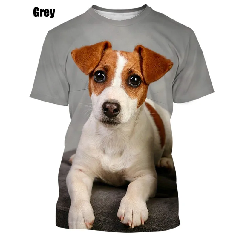 2023 New Fashion Animal Jack Russell Terrier Dogs 3D Printed Men T-shirt Casual Cute Dog Graphic Streetwear Oversized Tops