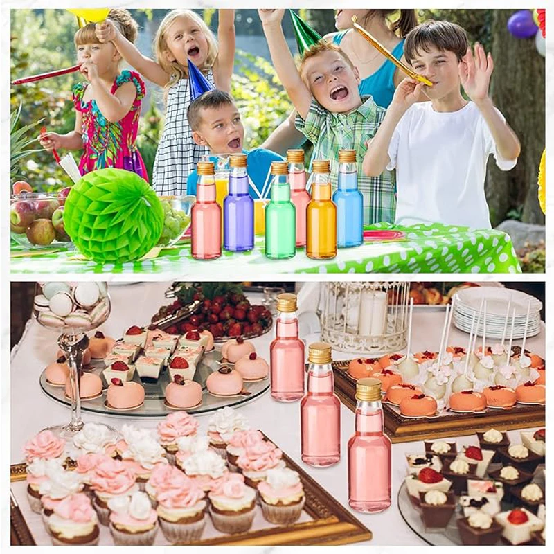 

10Pcs 30-150ML Portable Plastic Mini Juice Bottles Reusable Liquor Bottle Drink Containers For Wine Juice Beverage Oil Seasoning