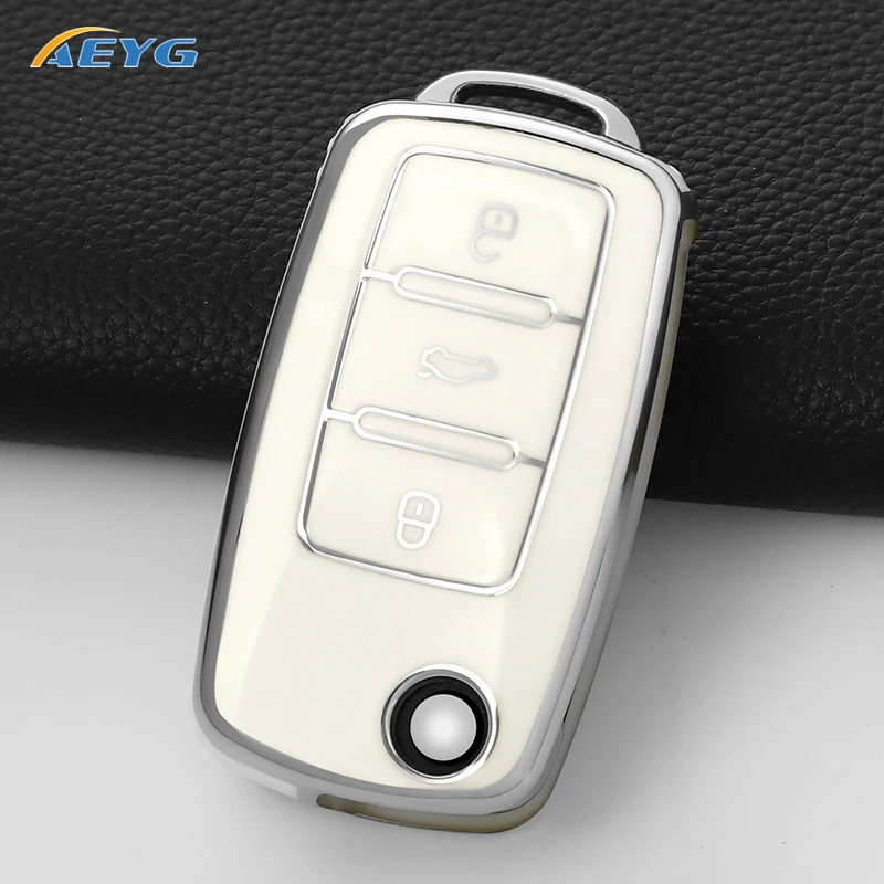 Car Key Case Cover For VW Volkswagen Polo Tiguan Passat B5 B6 B7 Golf 4 5 6 MK6 Jetta Lavida For Skoda Octavia Key Case Fob