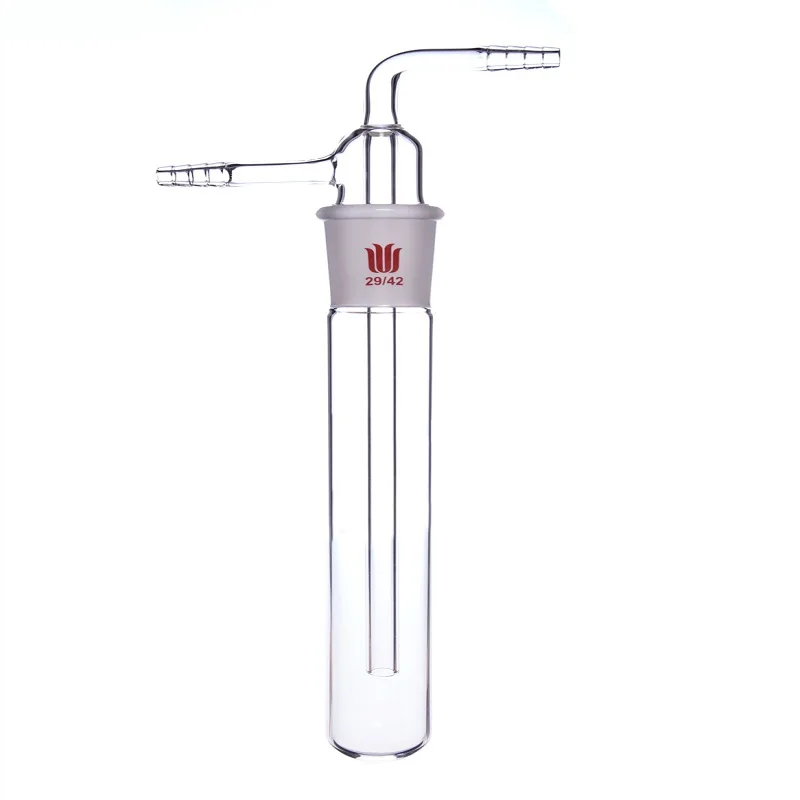 SYNTHWARE Pułapka na zimno z otworem mielącym, Pułapka na zimno typu Split z dyszą 10 mm, VACUUM TRAP, Szkło borokrzemianowe, V16