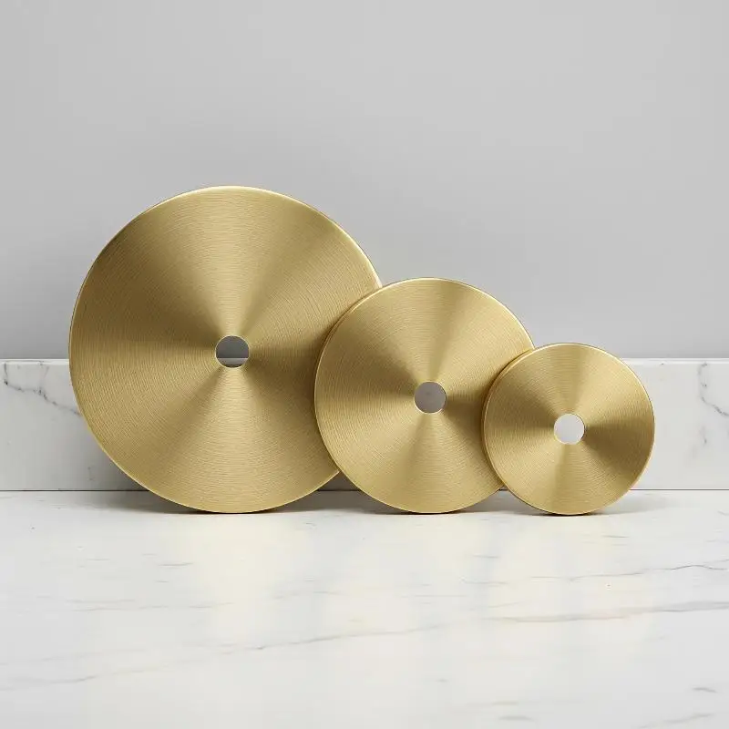 Brass Folded Round Cap Glass Ceramic Mouth Cap Hollow Tube Sealing Round Sheet Lighting Accessories DIY Lampshade Cover