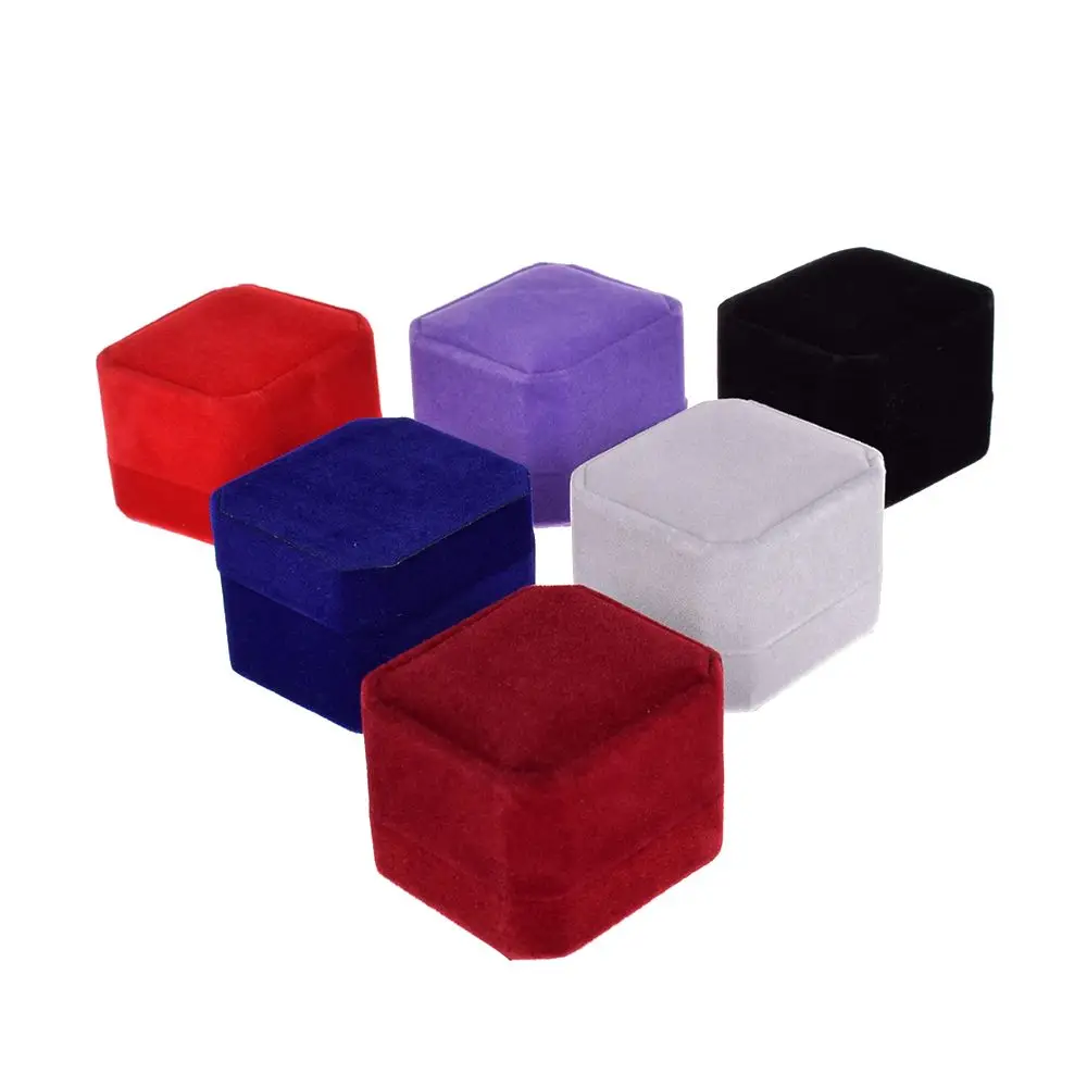 5.5*5*4cm Velvet Wedding Ring Square Box Earring Rings Packaging Display Box Luxury Jewelry Gift Packaging Box