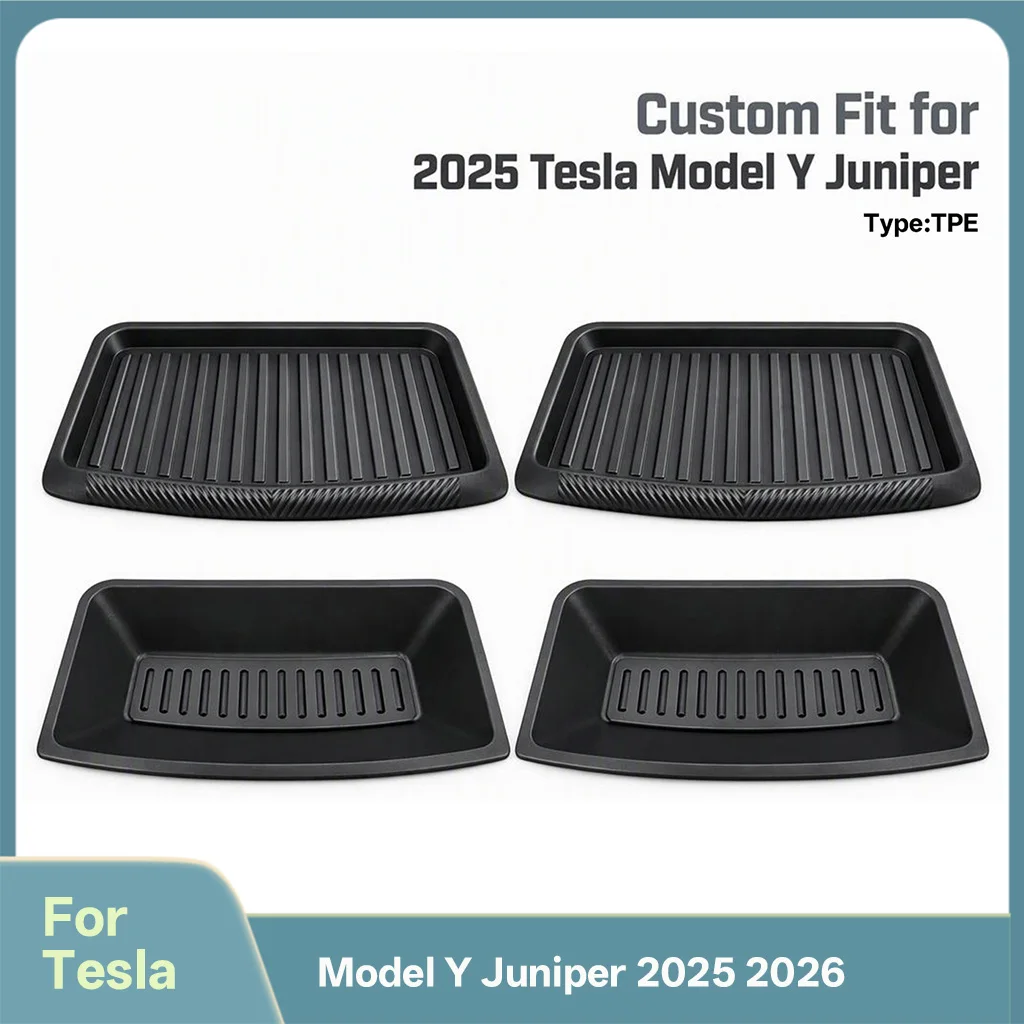 For Tesla Model Y Juniper 2025 under Seat Drawer TPE Storage Box Car Organizer Hidden Storage Tray for Seat Cushions