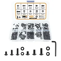 VKKM 10.9 Grade High-Strength Carbon Steel Screw Kit, Total 360 Pieces in M2/M2.5, Hot-Selling for Industrial and Maintenance