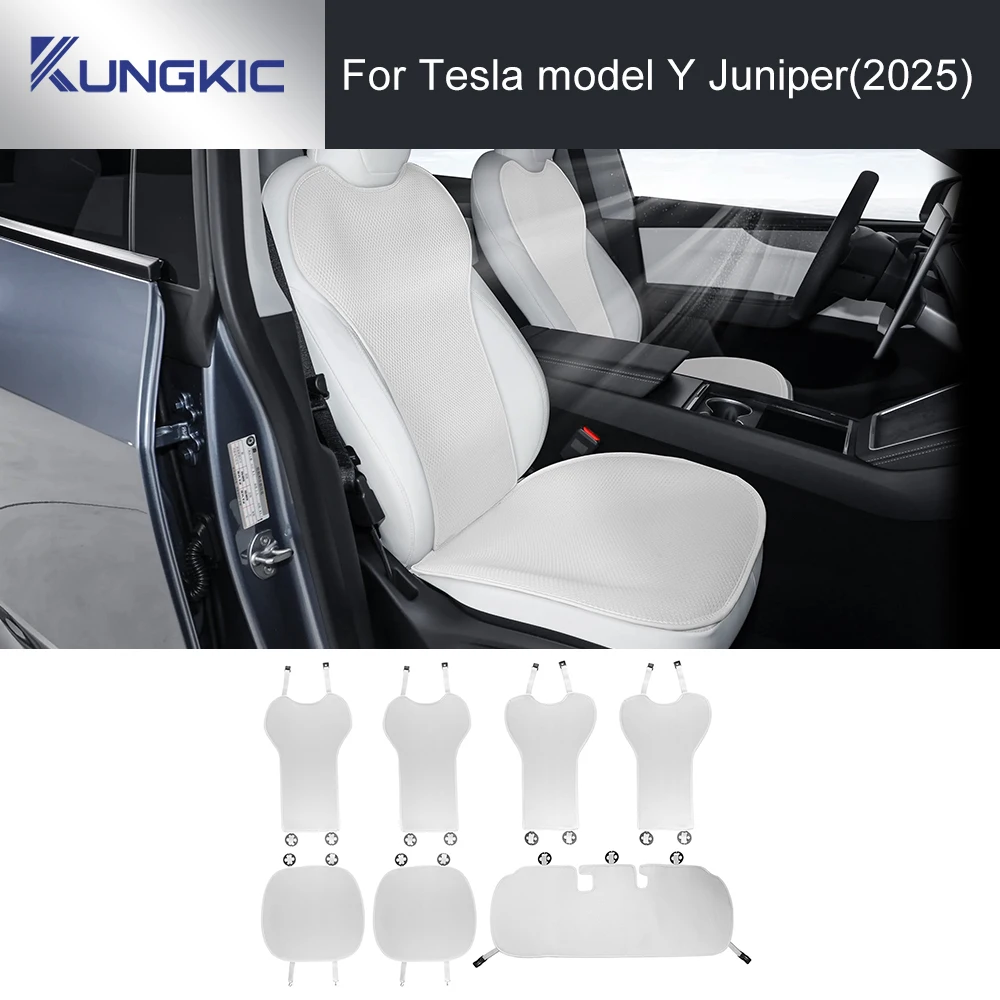 

Summer Car Seat Cushion Cover Breathable Ice Silk Non Slip Auto Seat Protector Pad For Tesla Model Y 2025 Juniper Accessories