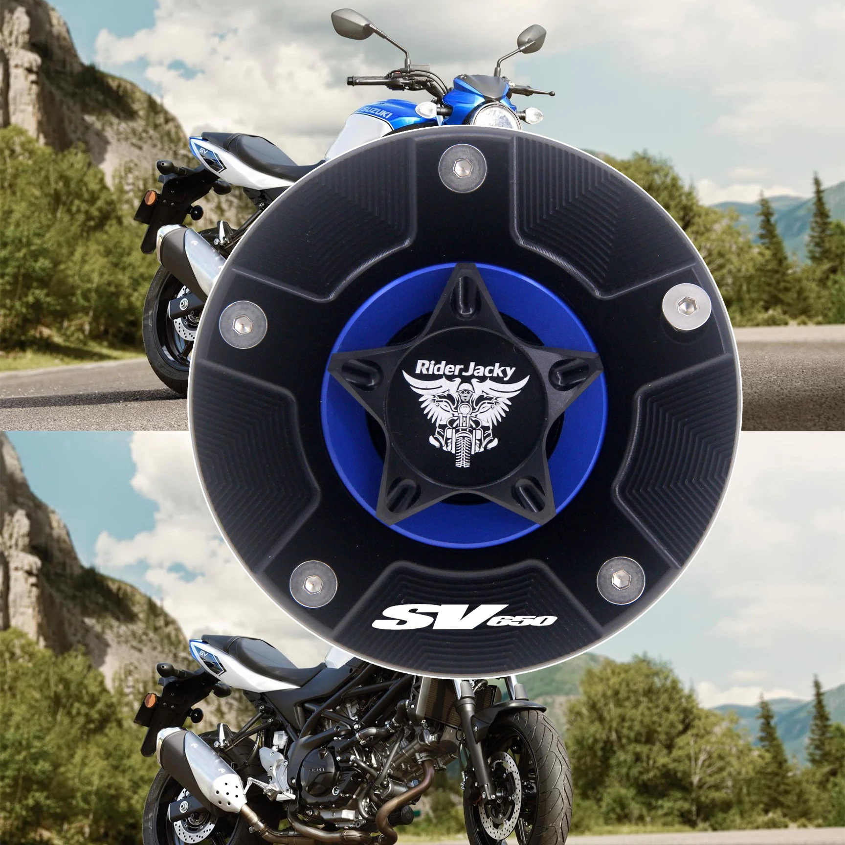 RiderJacky® For Suzuki SV650 / SV650S 2003-2020 ABS SV650SF SV650 A Motorcycle Keyless Fuel Gas Tank Cap Cover