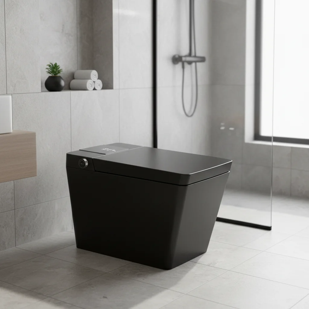 

Siphon Jet Flushing Automatic Operation Matte Black Intelligent Smart Bidet Toilet