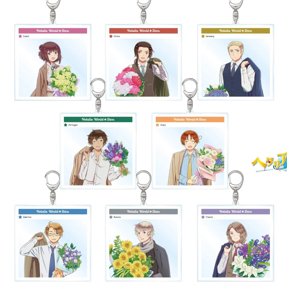 Loen Anime Peripheral Store Hetalia: World Stars Photo Frame Style Acrylic Keychain Pendant Ornamen Fans Charm Gifts About 6cm