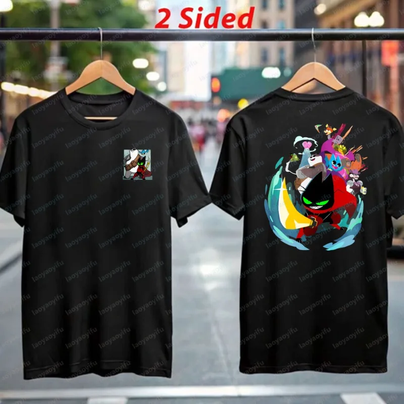 Mao Mao Hero and Blue Little Bat Adorabat Character Print Tee Heroes of PureHeart Unisex Cotton T-Shirt Cartoon Anime Manga Tops