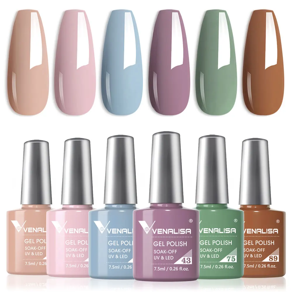 VENALISA 6 stks/kit Herfst Kleur Collectie Herfst Nagels Bruine Aarde Gel Nagellak TPO GRATIS Losweken UV LED Semi Permanente Gel Set