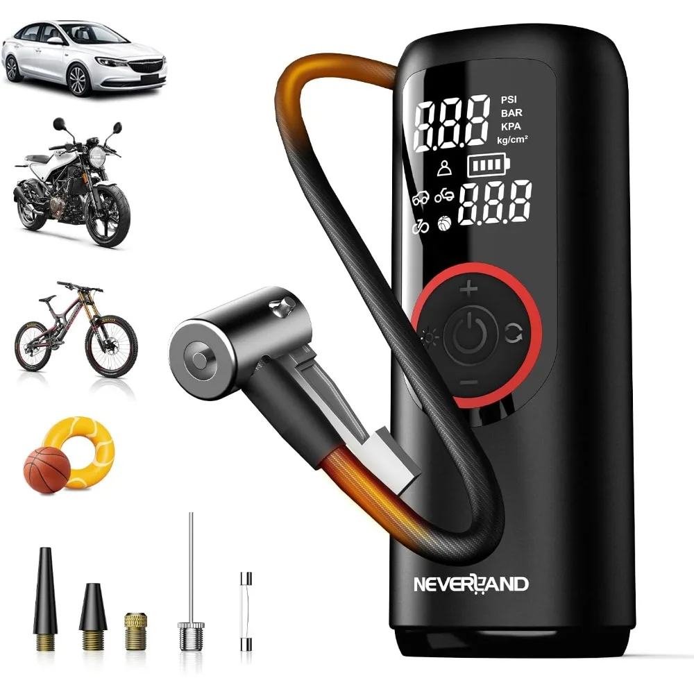 

NEVERLAND Tire Inflator Portable Air Compressor- Auto Portable Air Pump for Car Tires,150PSI Electric Air Inflator for Car Tires
