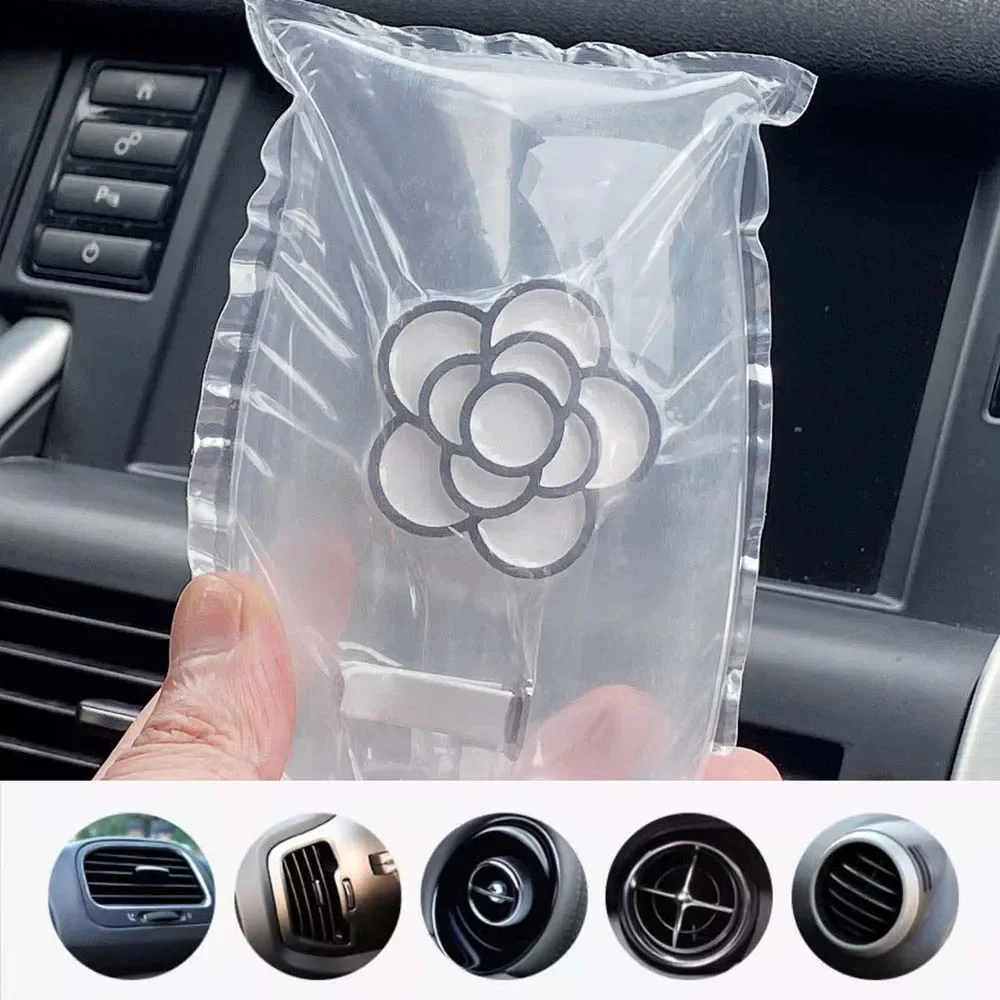 Juego de adornos aromáticos de Camelia montados en el coche, adornos aromáticos de salida de aire con aceite esencial de perfume para coche para eliminar el olor, 1 Uds.