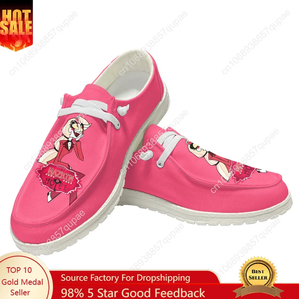 H-Hazbin Hotel Casual Shoes Men Woman Cartoon Anime Flat Shoe Breathable Indoor Outdoor Lightweight Footwear Couple Custom Made