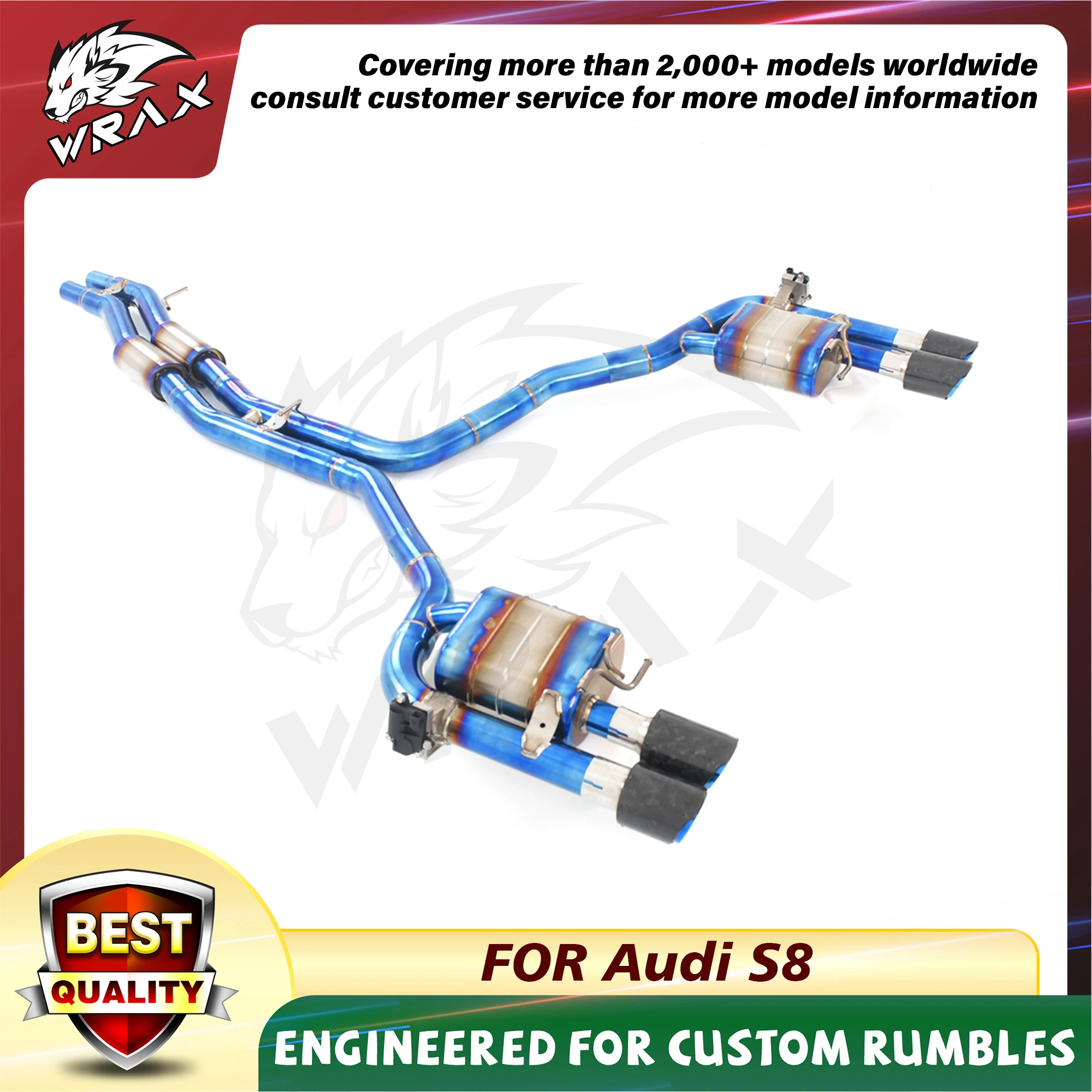 

WRAX Titanium Exhaust For Audi S8 D4 Electric Exhaust Control Valve Systems car accessories Catback lossless replacemen