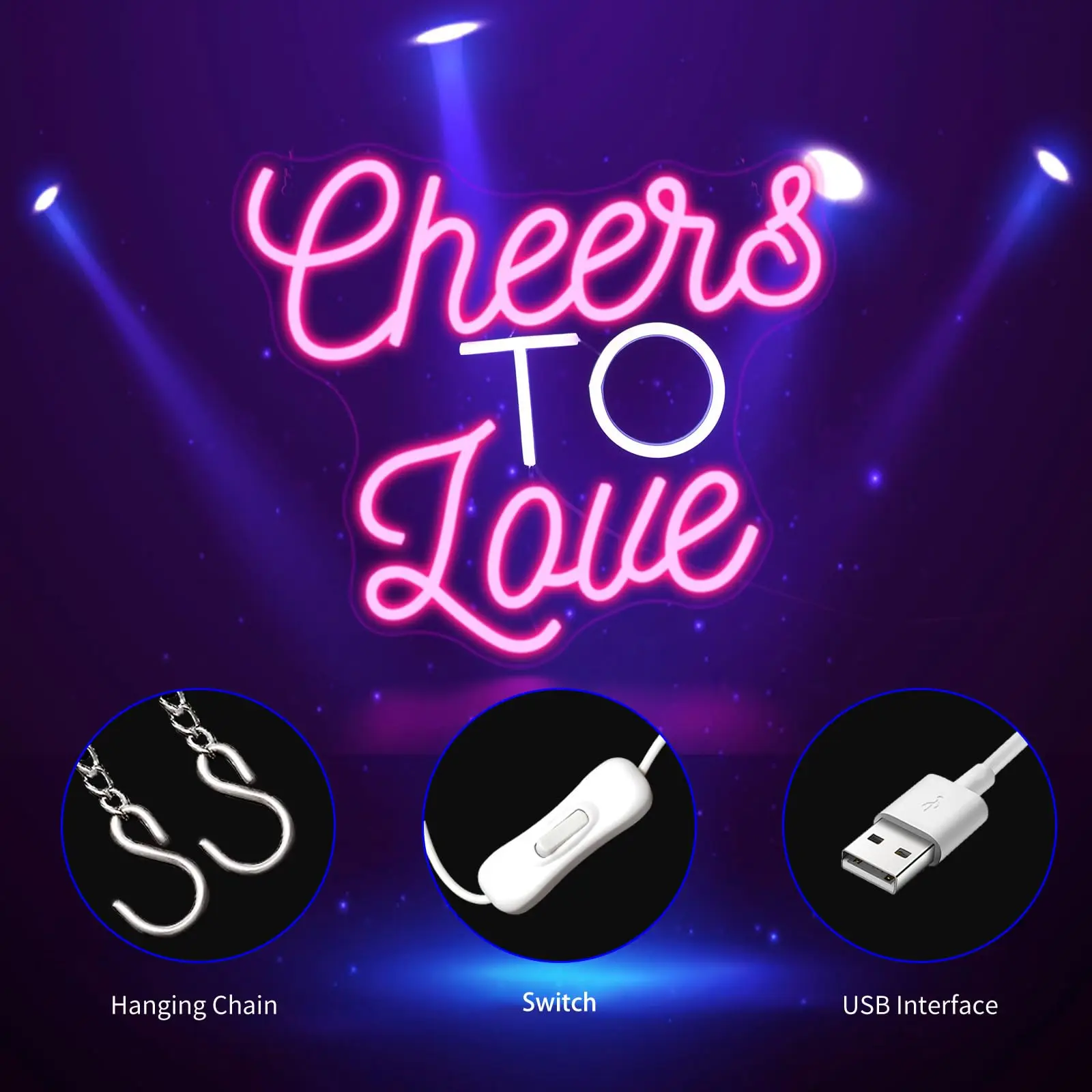 يهتف الحب علامة النيون LED تضيء علامات ديكور المنزل لغرفة النوم الأعمال نادي الحفلات الحانات متجر الديكور USB تعمل