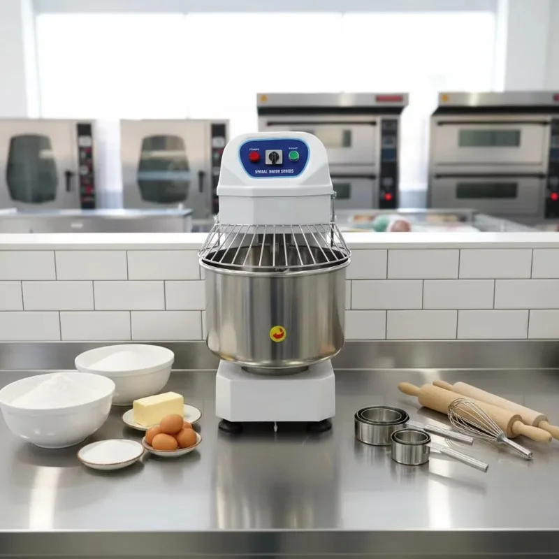 Industrial 25kg Food Grade Materia LDough Mixer 60L Spiral Mixing Low Noise Wheat Flour Corn Milk Nuts Commercial
