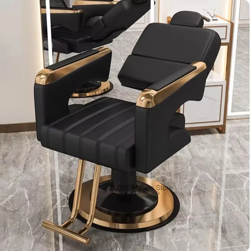 Luxury Personalized Chair Barber Classic Hydraulic Reclining Release Salon Chair Leg Rest Professional Barberia Furniture