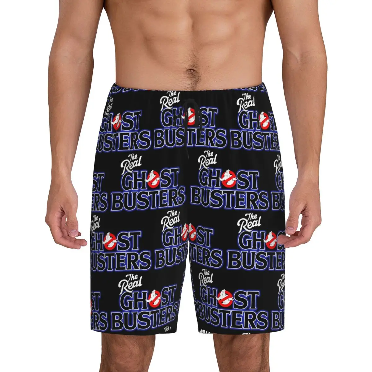 

Custom The GhostBusters Logo Pattern Short Pajama Pants Men Sleepwear Sleep Lounge Bottom Shorts Sleeping Pants