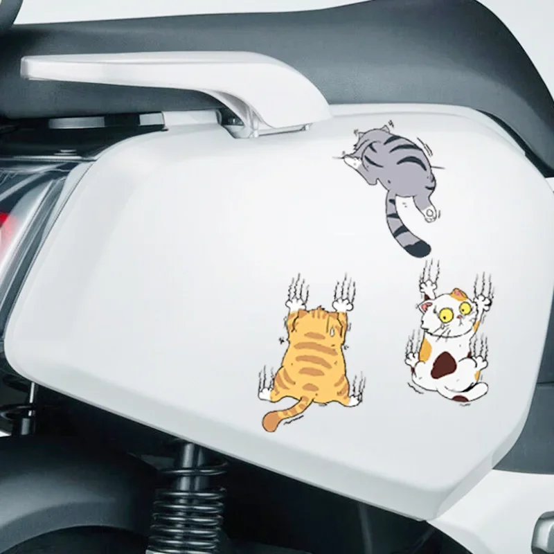 New Reflective Stickers Creative Cute Cartoon Catching Pet Cat Car Reflective Stickers Catching Mask Strips Car Accessories