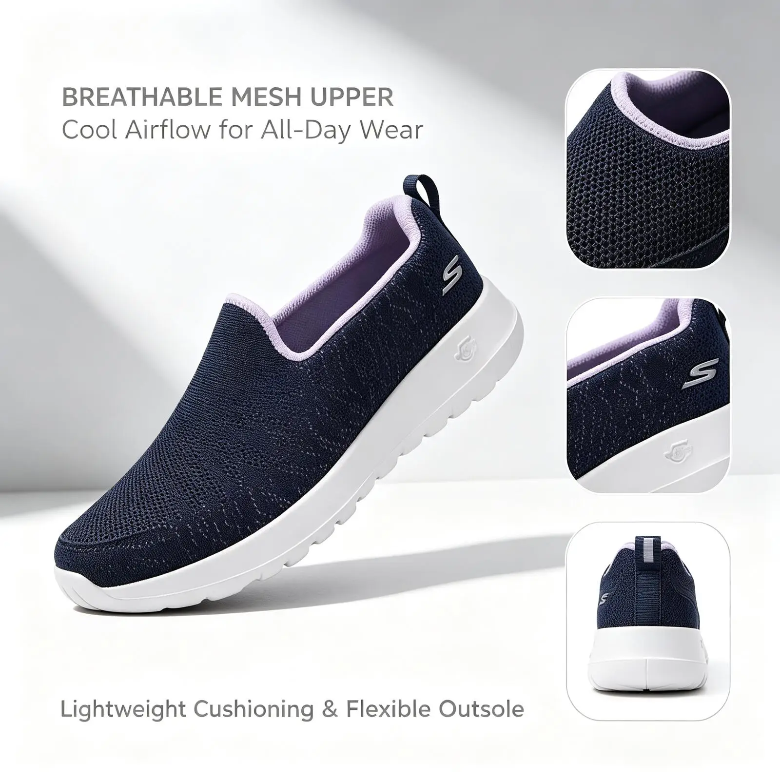 Hot New Skechers Women's Fashionable And Sports Fitness Training Comfortable Fleece-Lined Casual Shoes 124676-NVLV
