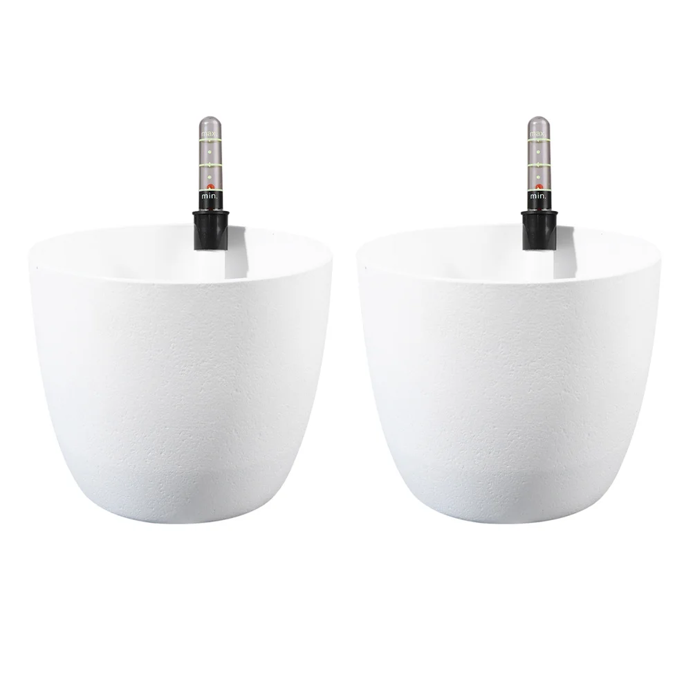 

2Pcs Automatic Self Watering Flower Pot Cotton Rope Indoor Plants Small Plastic Planter Container Easy Care Hydroponic Action