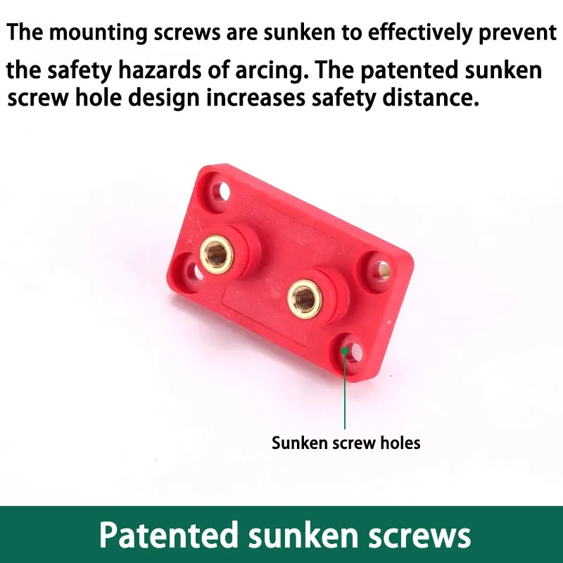50A Energy storage connector double-piece through-wall high current all-copper lithium battery terminal block square connector