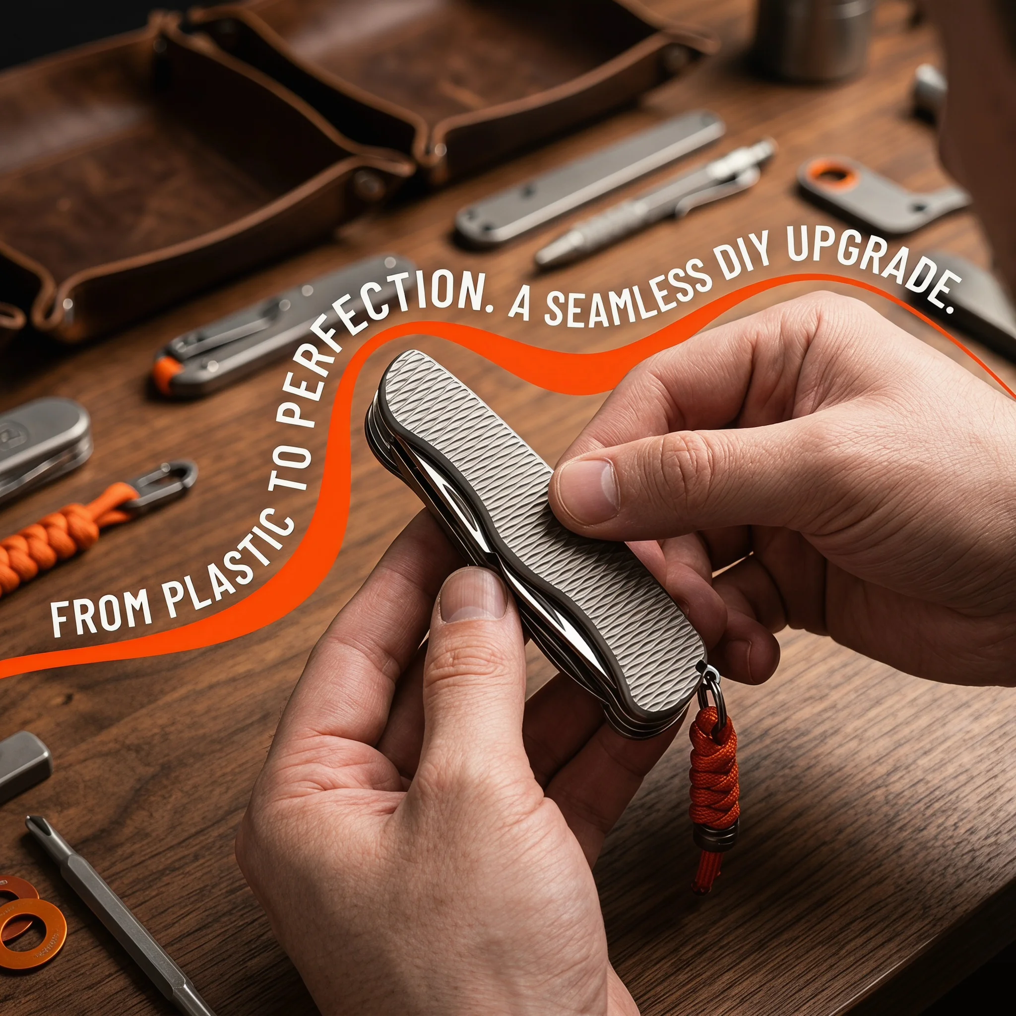Custom Titanium scales Handle For 111mm Victorinox Swiss Army Knives Liner Lock 0.8461.MW4DE Centurion Rescue Tool
