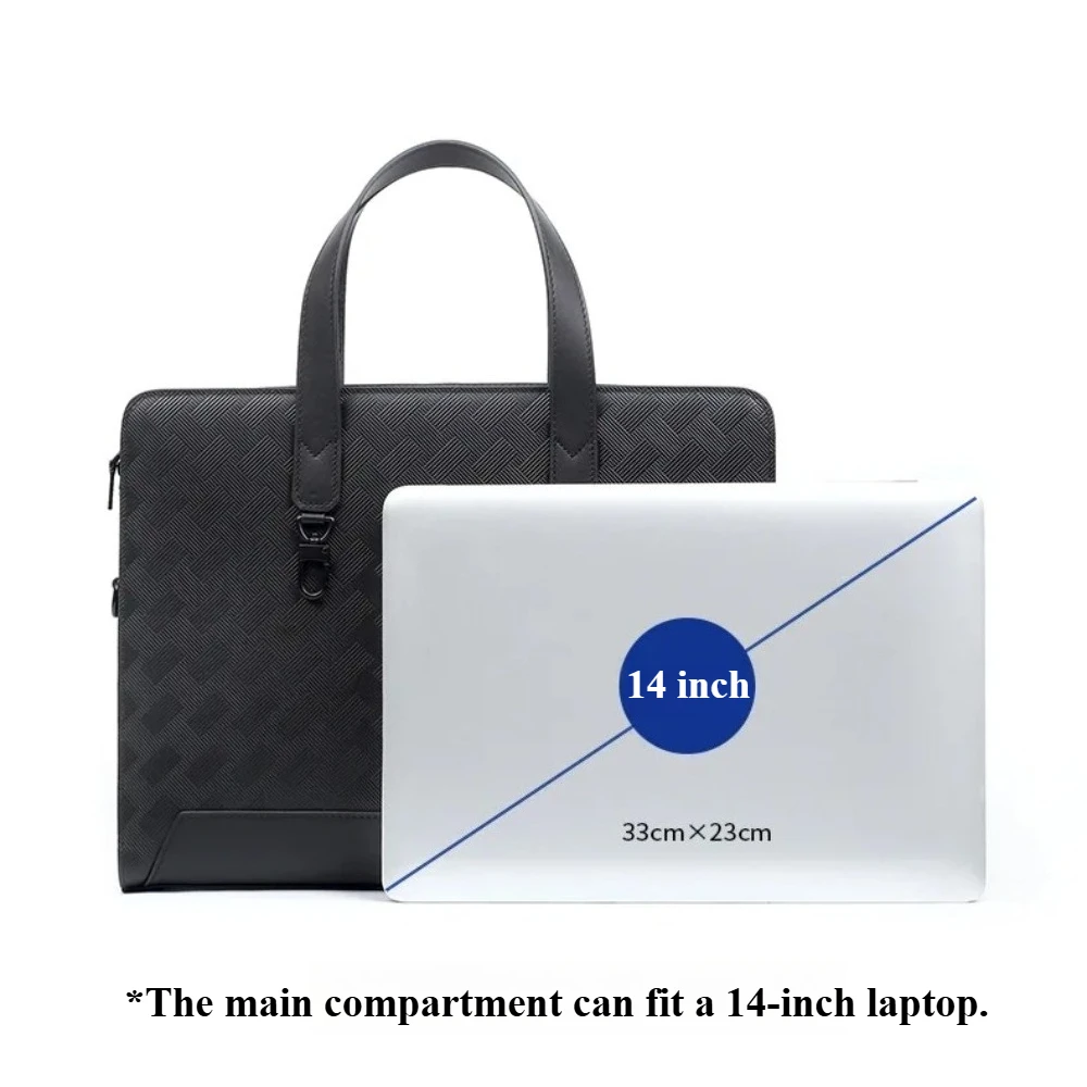 Elegant Men's Handbag Business Commuter Laptop Bag Simple Leather Men Messenger Bags Fashion Trend Top Layer Cowhide Briefcase