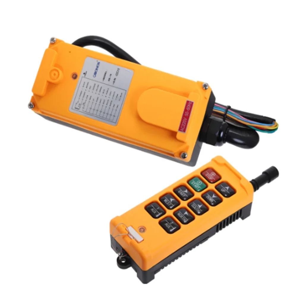 HS-10 Industrial Wireless Crane Radio Remote Control System 1 Transmitter 10 Channels Speed Control OBOHOS Remote Switch
