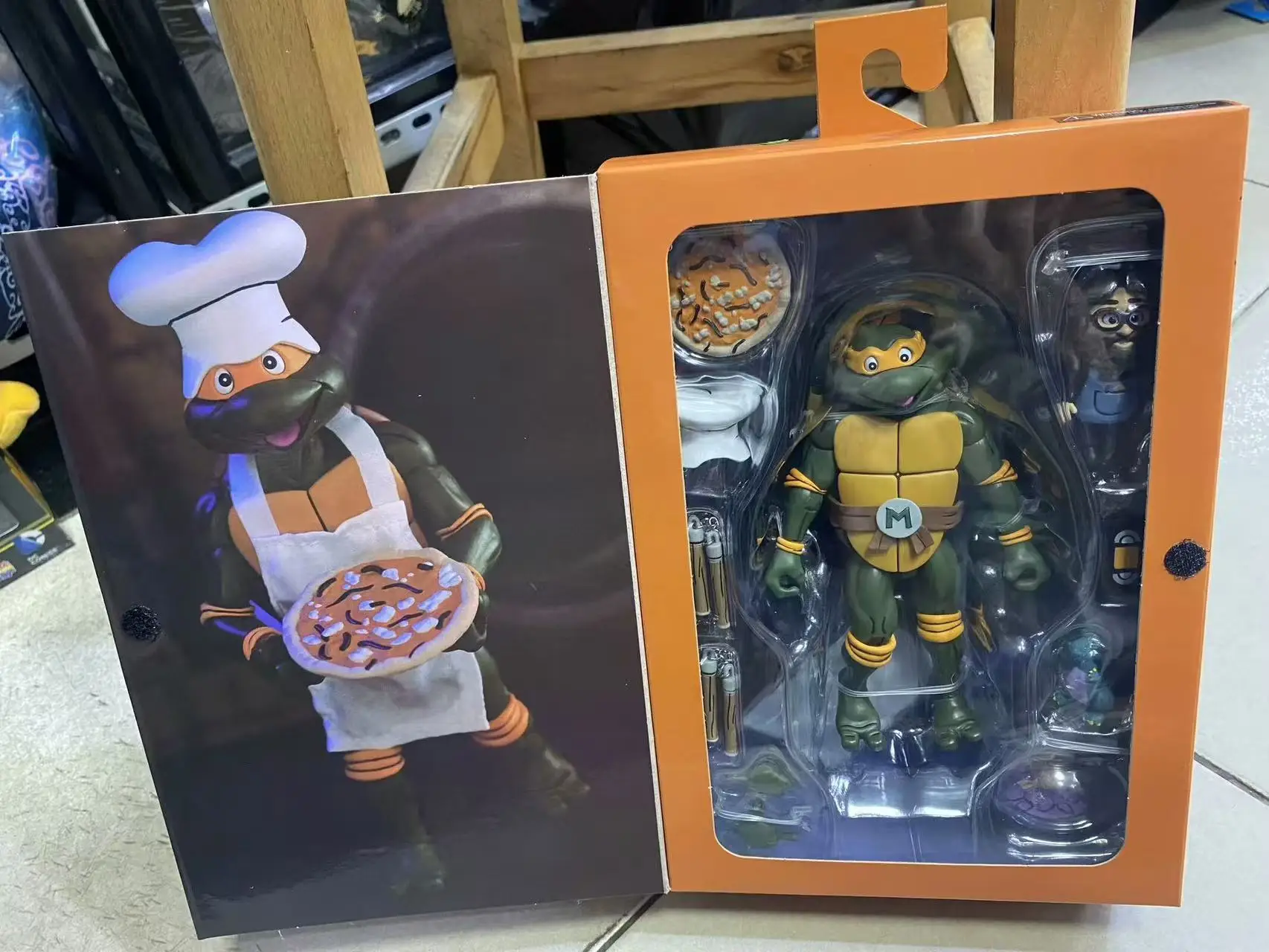 New Neca Leonardo Leads Turtles  Anime Figures Pizza Club Turtles Action Figure Model Doll Collect Desk Decor Toys Birthday Gift