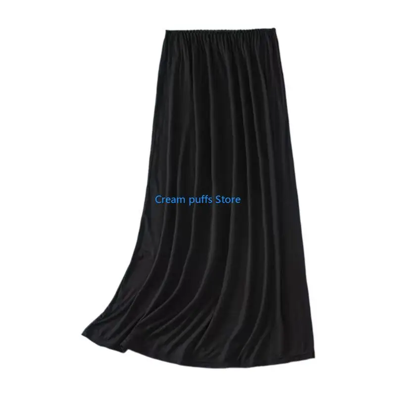 50LE Women Underskirt Petticoat Color Basic Midi Long Skirt for Under Dresses