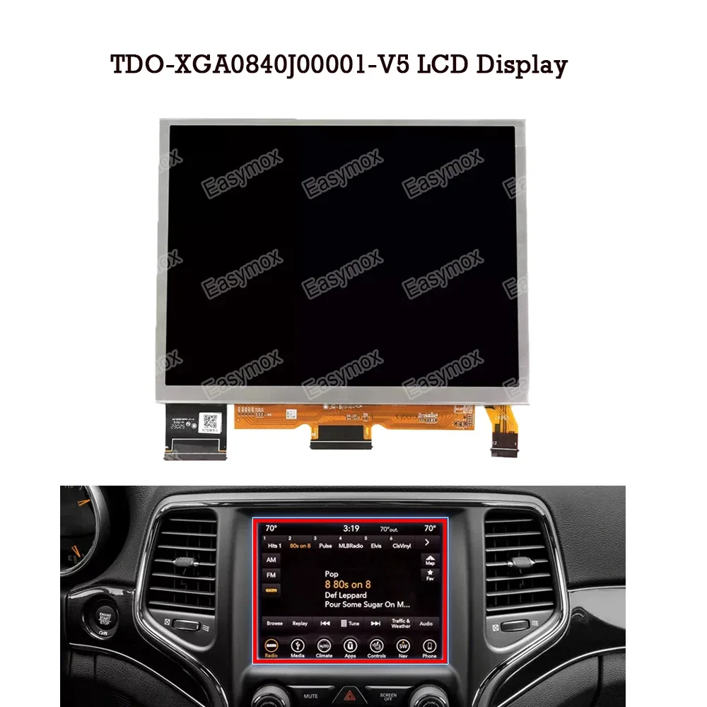 

8.4" Touch Screen for Jeep Grand Cherokee Summit Limited Trailhawk 2018-2024 Car Navi Display Repair TDO-XGA0840J00001-V5