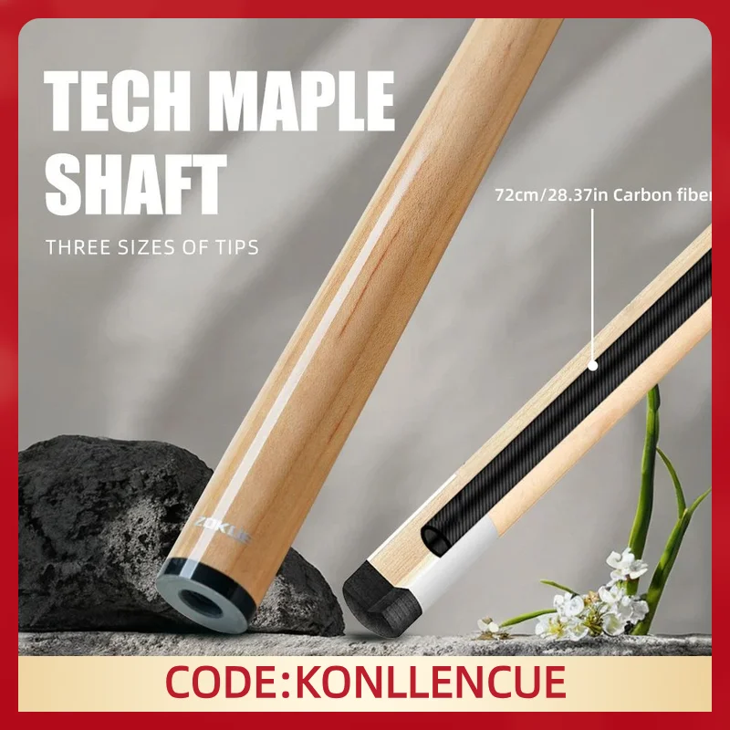 

Zokue Maple Carbon Shaft with 3/8*8 Pin Joint 10.5mm/11.5/12.5mm Tip Professional Single Shaft with Carbon Tube for Billiard Cue