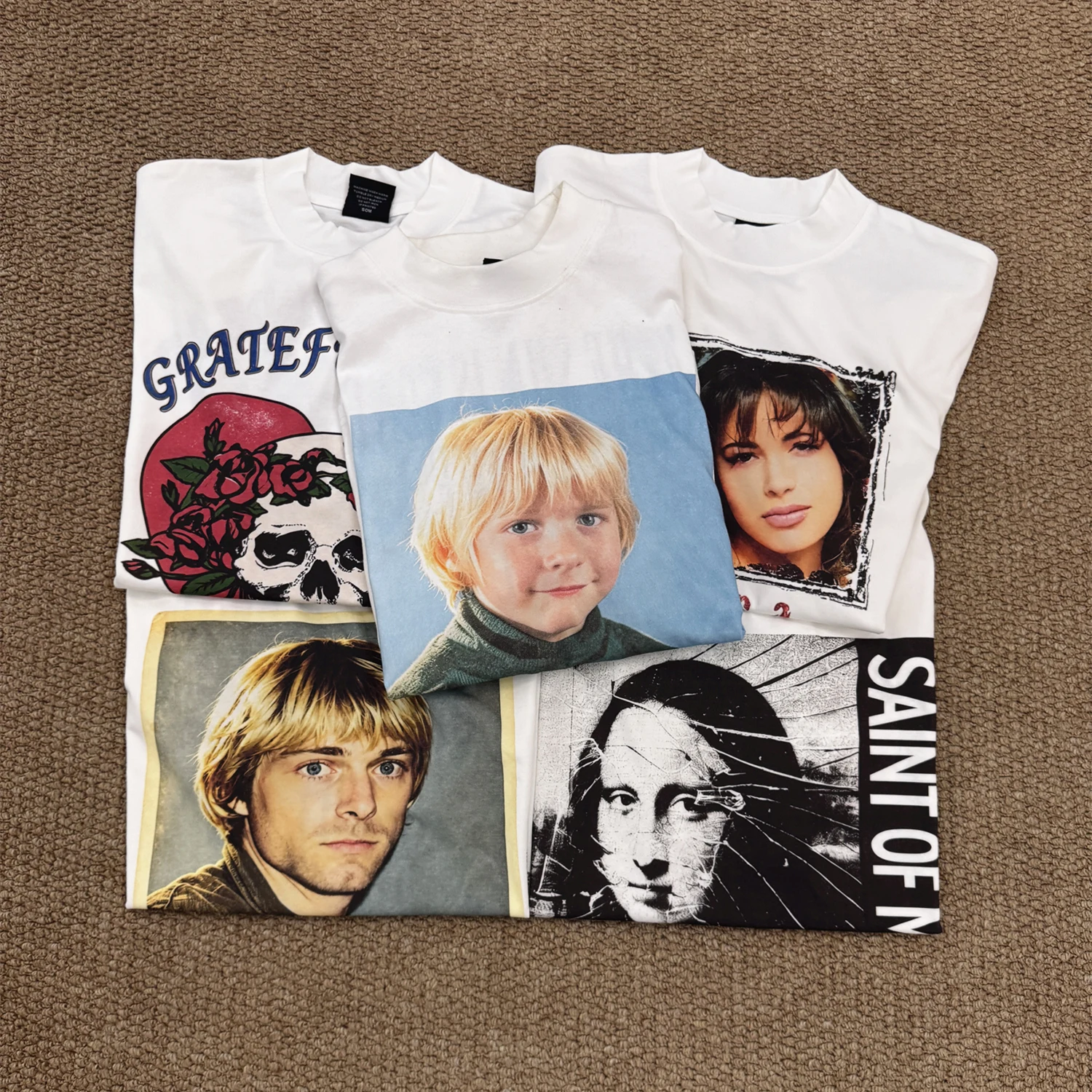 Vintage Fashion La - Camiseta de algodón con estampado de