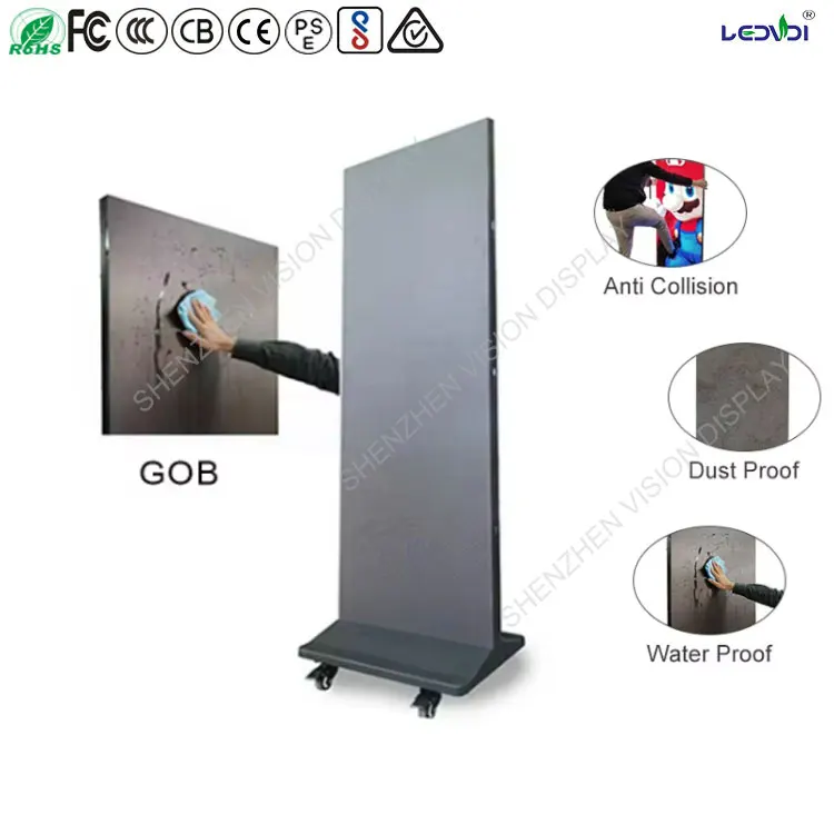 P2.5 LED عرض ملصق مرآة متحركة الدائمة الطابق داخلي Led ملصق شاشة الأعمال الرقمية الإعلان LED ملصق العرض #2