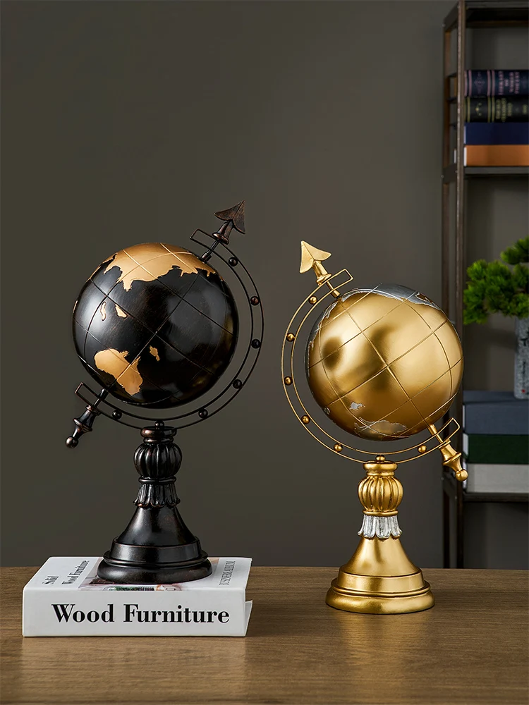 Modern light luxury high-end globe ornaments creative wine cabinet TV cabinet office study desktop home decorations