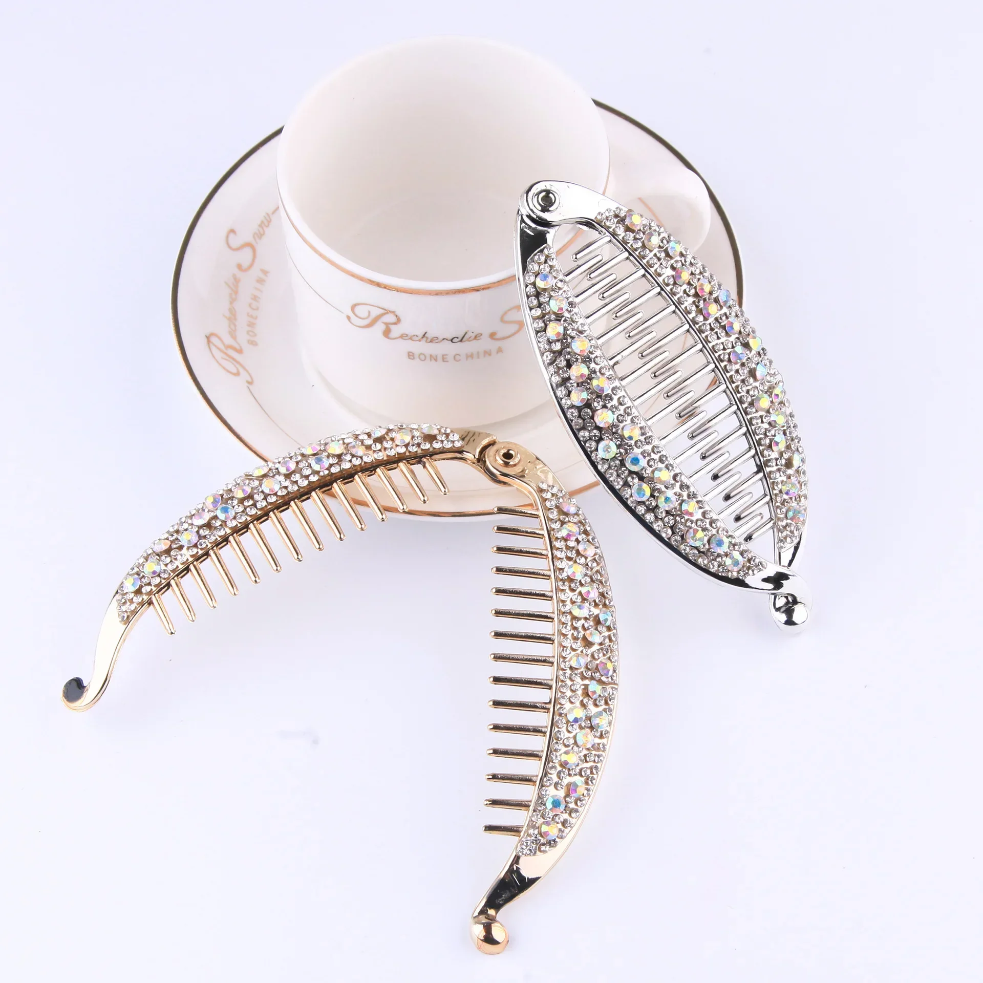 Rhinestone Hair Clip Fish Shape Vintage Hair Clips for Women Girls Clincher Combs Tool for Curly Fishtail Hair Clips Accessories