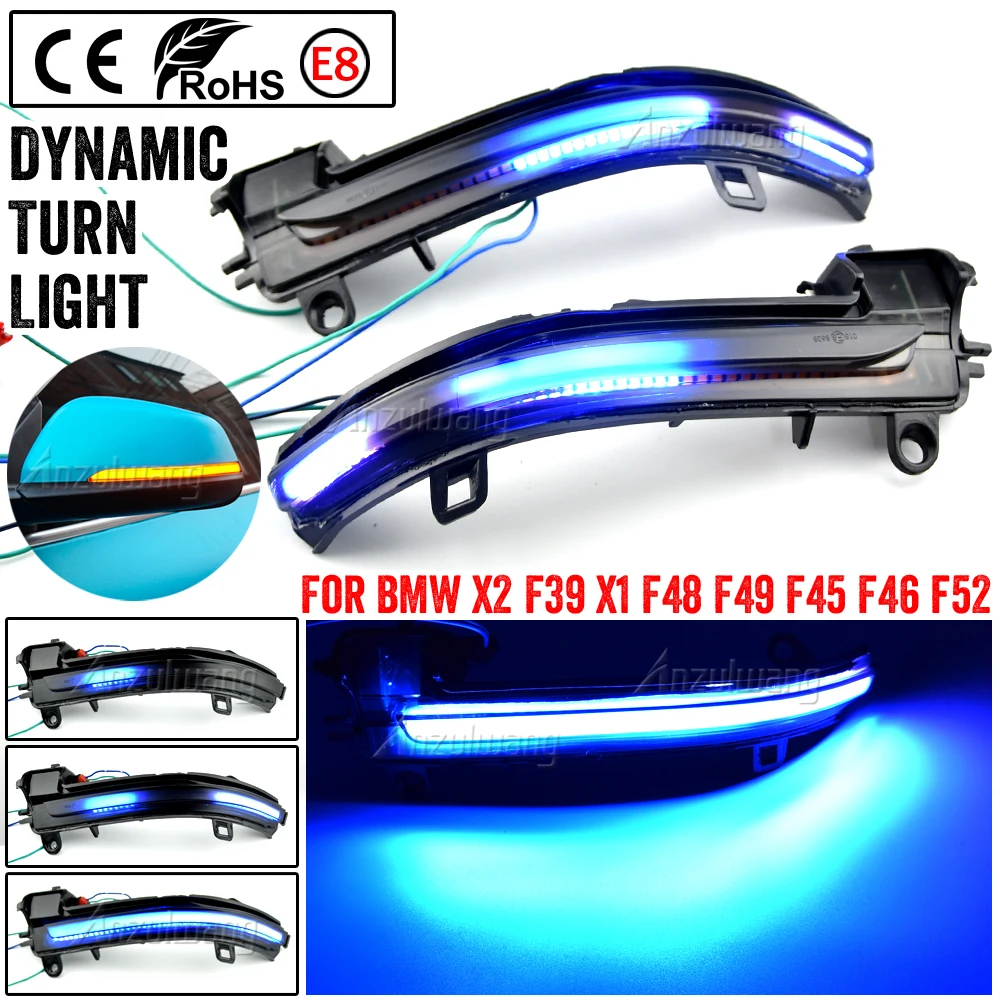 

For BMW X2 X1 F48 F49 1/2 series F45 F46 F52 Sedan 2016- LED Dynamic Turn Signal Light Flowing Water Blinker Flashing Light
