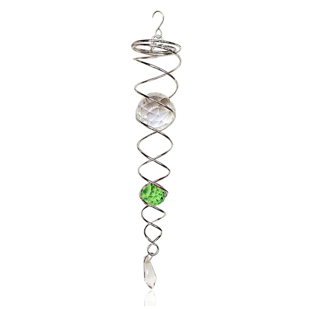 

Green Gazing Ball Spiral Tail Wind Spinner Stabilizer, Decorative Spiral, Spiral Wind Spinner, Garden