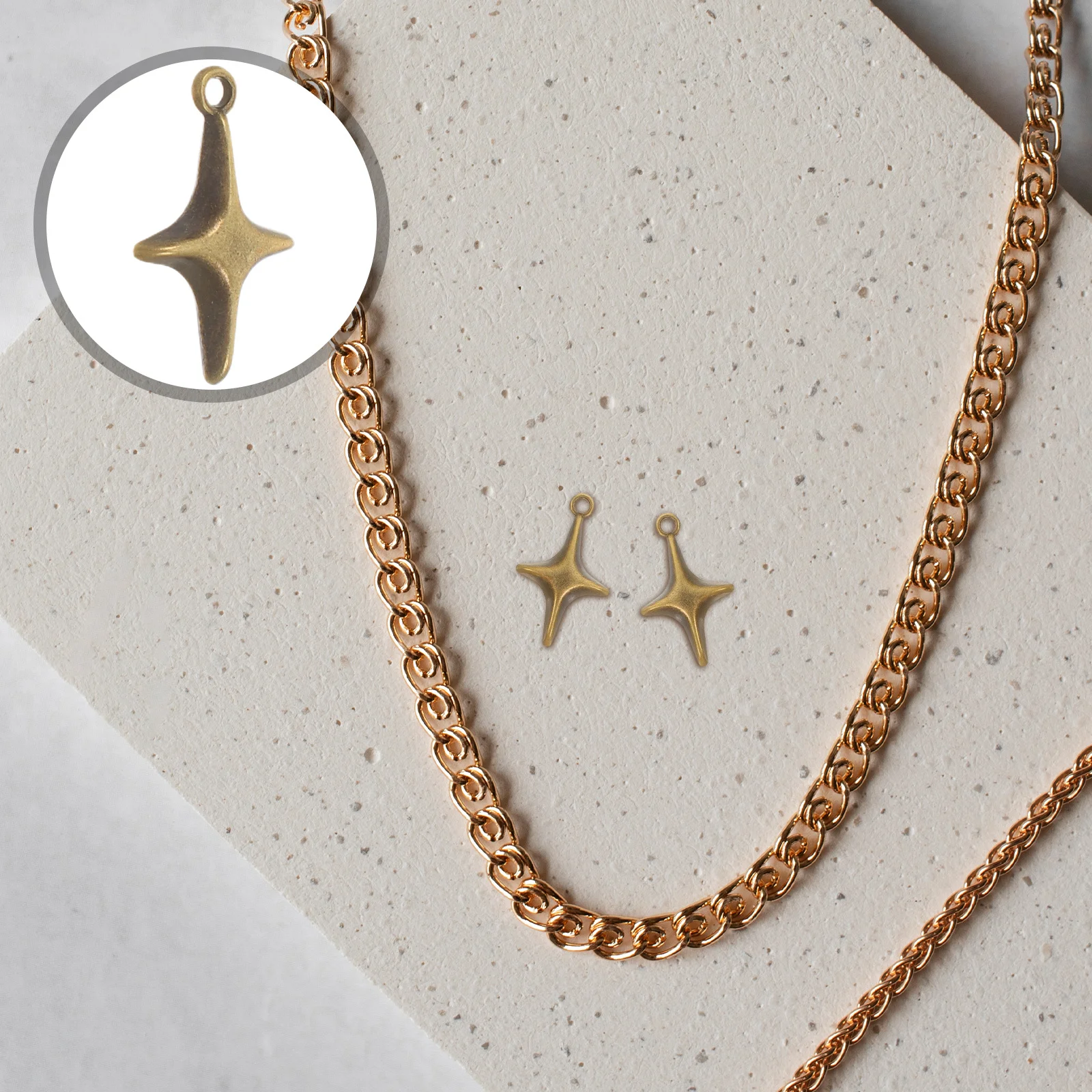 

100Pcs Star Charms for Jewelry Making Alloy Pendants DIY Accessories Versatile for Bracelets Necklaces Bags Crafts Decorations