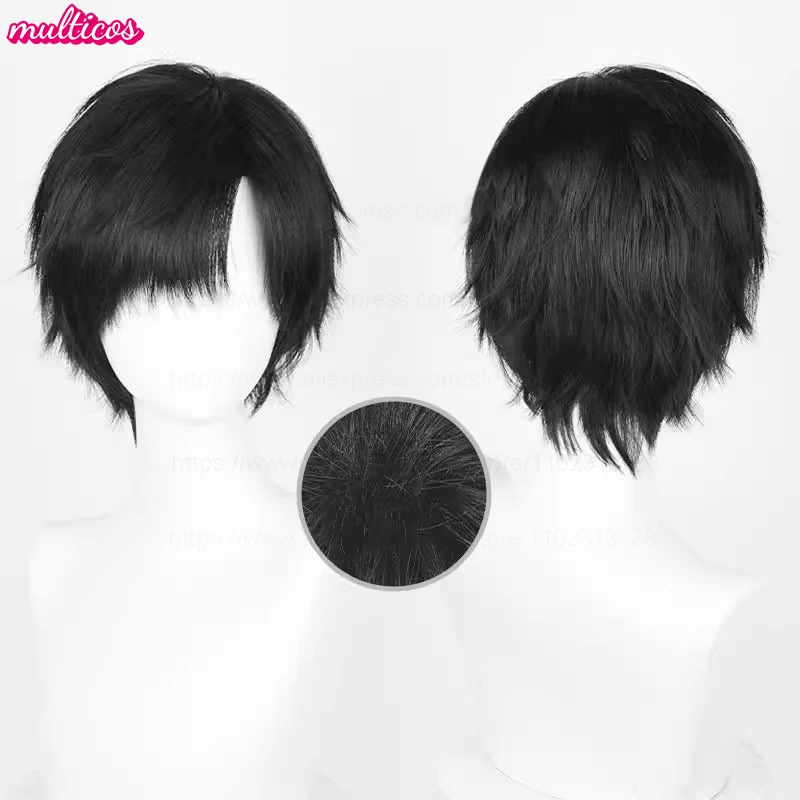 Zayne Wig Game Love And Deepspace Cosplay Short Black Heat Resistant Synthetic Hair Halloween Party Role Play Anime Wigs +WigCap image 2