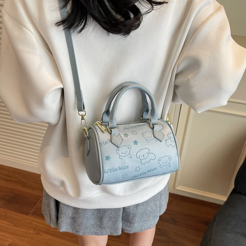 New Classic Fashion Versatile Women's Cartoon PU Leather Single Shoulder Crossbody Bag Casual Simple Commuting Storage Bags