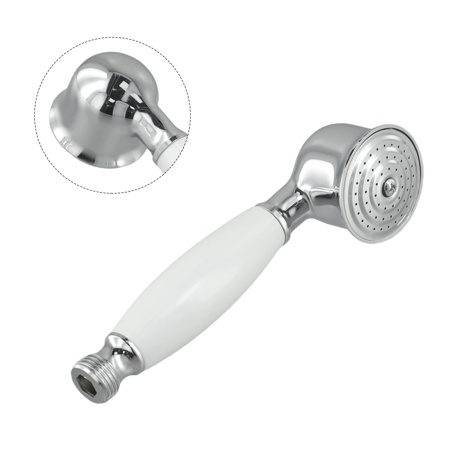 

Handheld Shower Head Shower Head Vintage 18x5.3cm Chrome Replaceable Accessories White ColourLeak Proof Round Shape