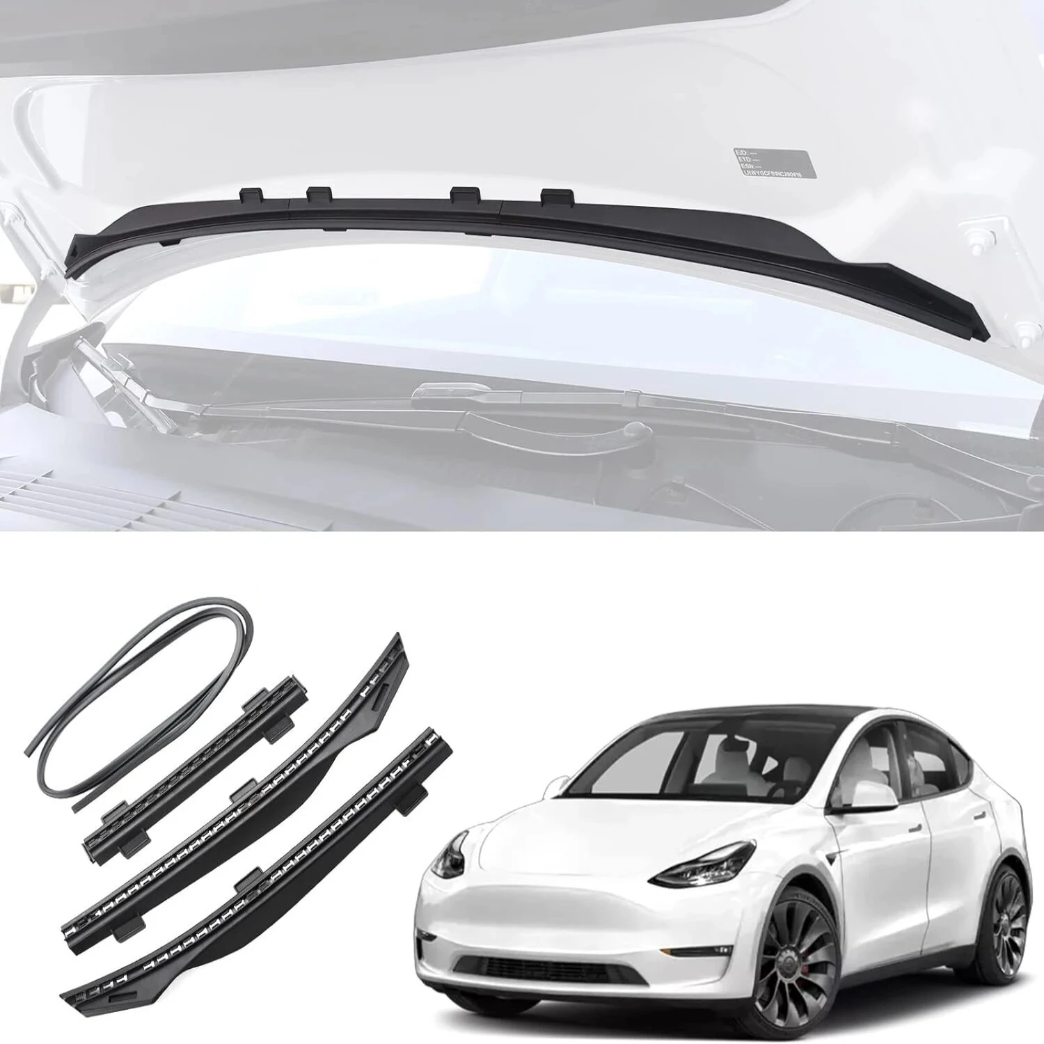 Enhanced Waterproof Convenient Front Chassis Cover with Practical Waterproof Strip - Protection Module for 18-23 Model Y, Improv