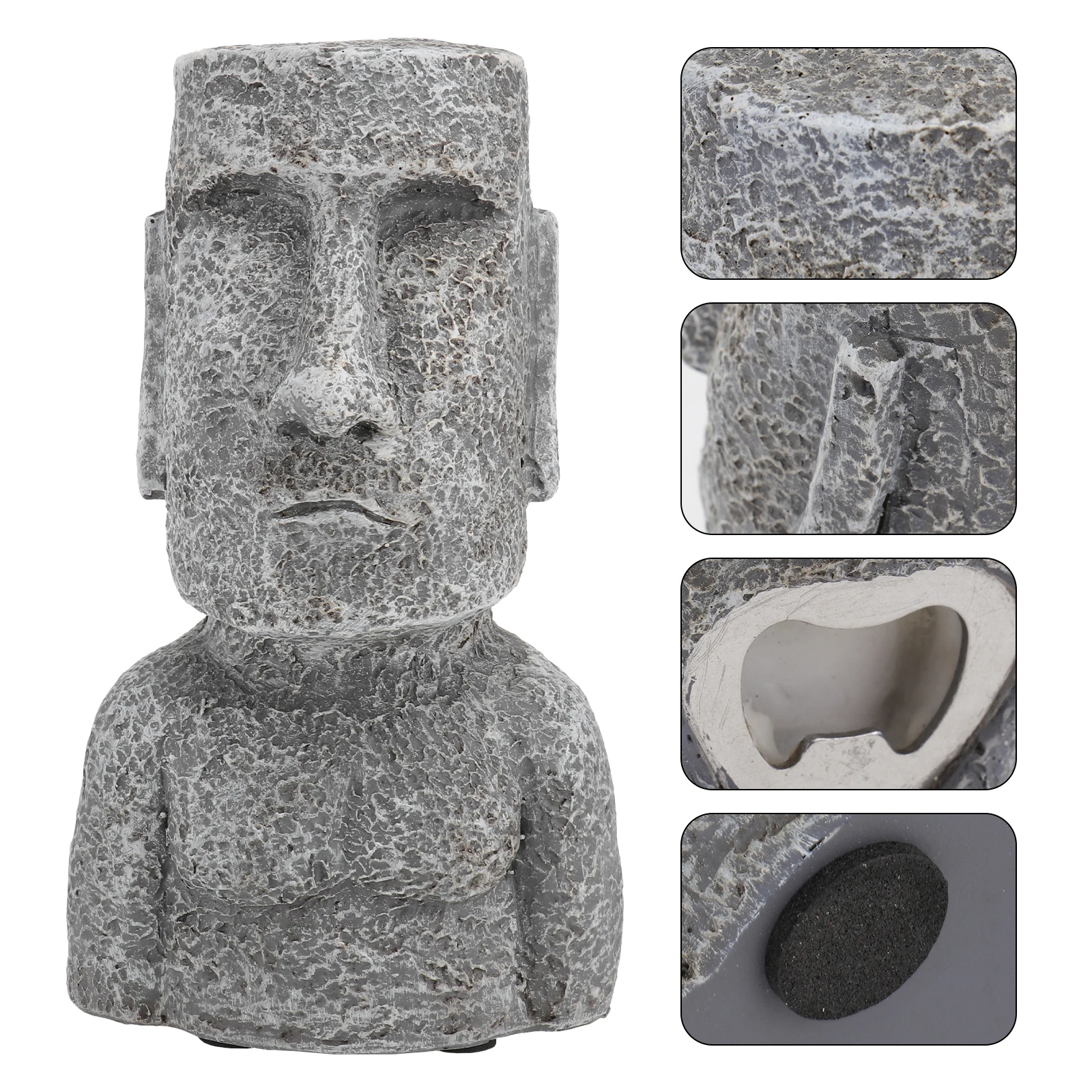 

1pc Retro Hanging Bottle Opener Decorative Stone Adornment Creative Opener Tool For Home Party Picnic Bar Use Gray