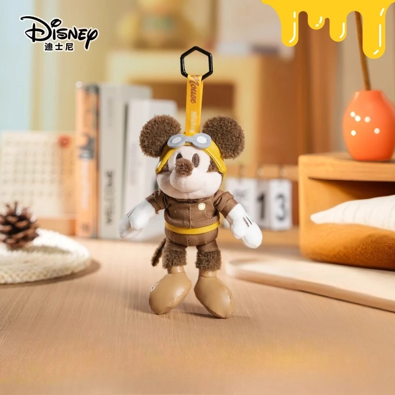 

Disney Pilot Mickey Mouse Plush Keychain-Soft Stuffed Toy, Aviation Collectible Gift for Kids & Fans, Cute Bag Charm Accessory