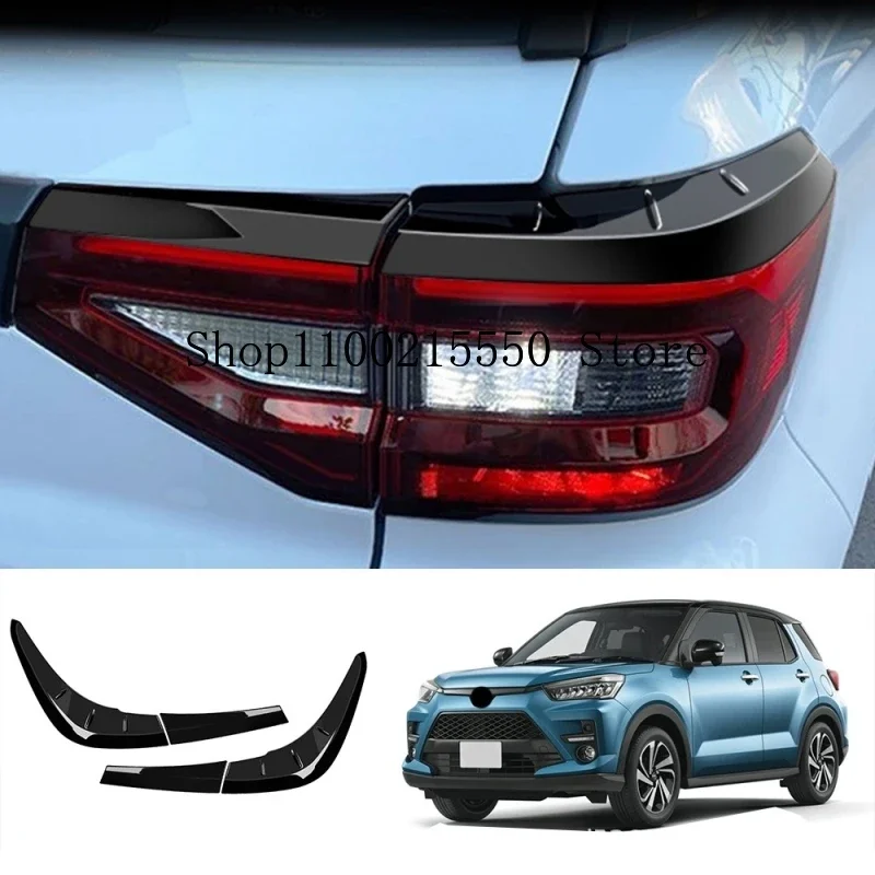 for  Toyota Raize A200 Daihatsu Rocky 2020 Abs Zwart Achterlicht Cover Trim Achterlicht Lamp Frame Trim Exterieur Accessoires