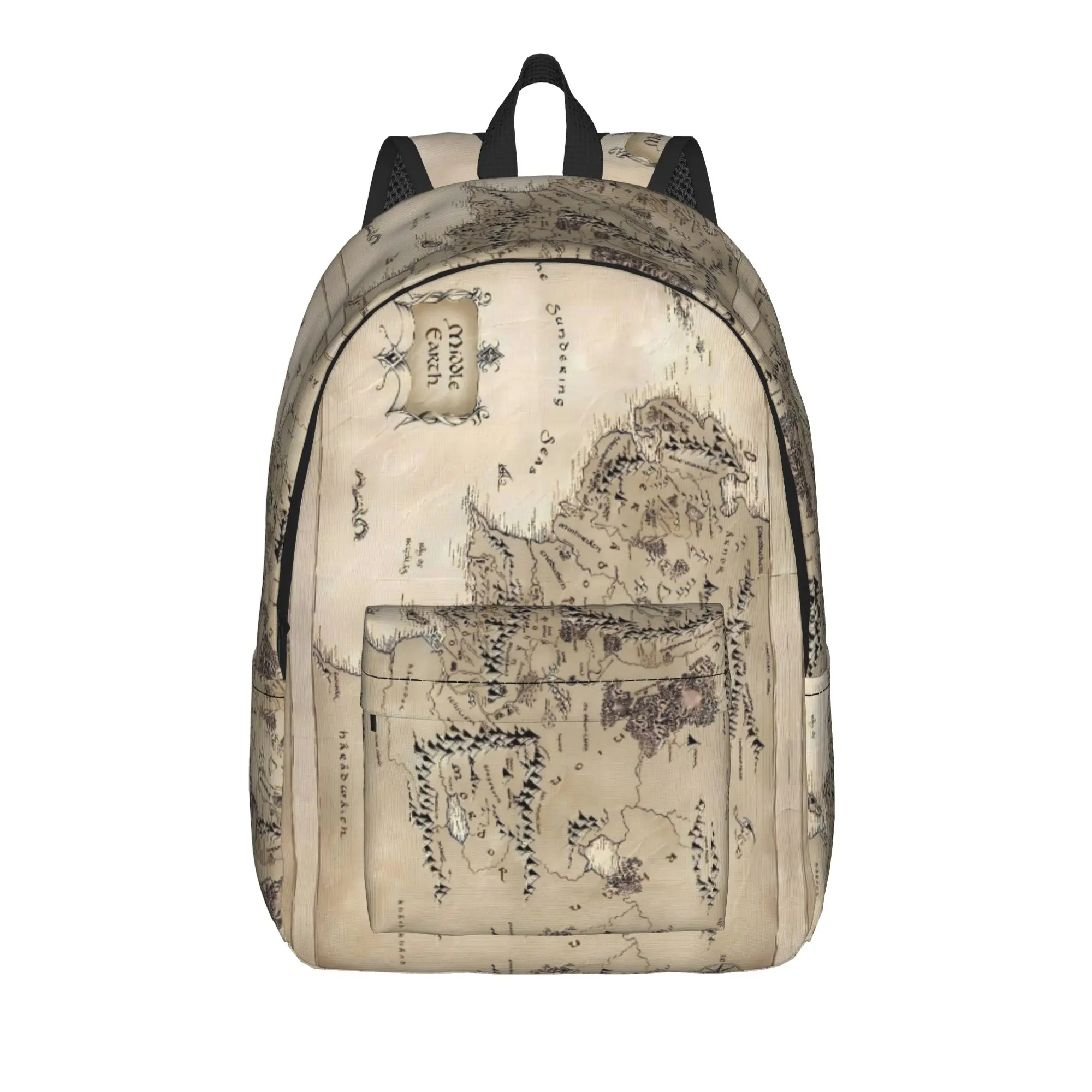 Middle Earth Map l-Lords Of The R-Rings-bayingimg Backpack Student Unisex  Lightweight Backpacks High School Bags Rucksack