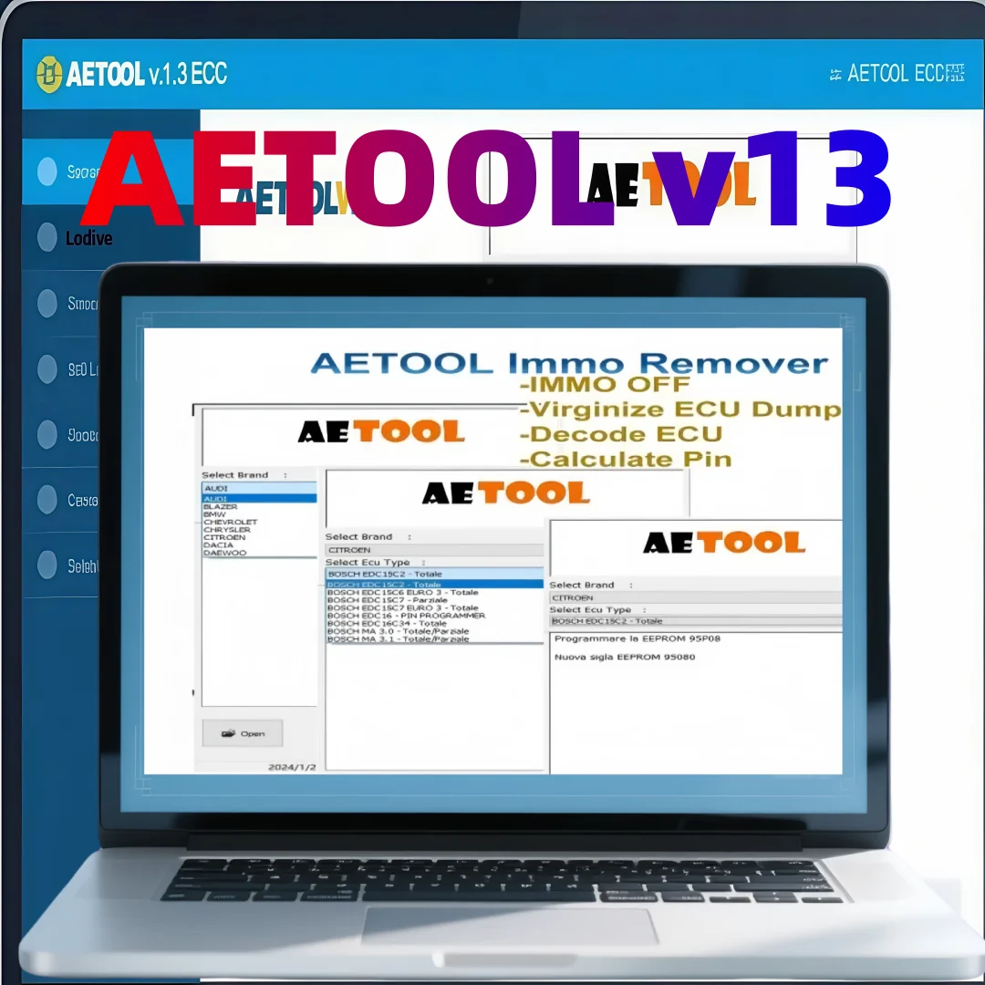 

New AETOOL IMMO REMOVER AETOOL V1.3 Off Software Virginize ECU Dump Decode Calculate PIN Virgin/IMMO Remover car autofix tools