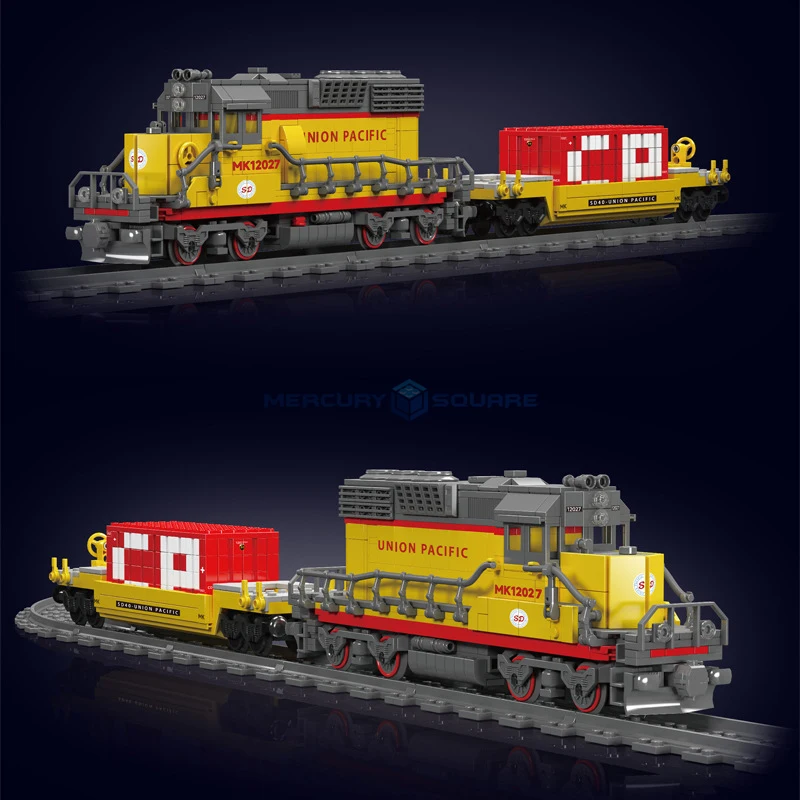 EMD SD40-2 Diesel Locomotive Train Model Blocks MOC 12027 Railway Track Transport Vehicle Buliding Bricks Toy Kit Gift Boys Kids